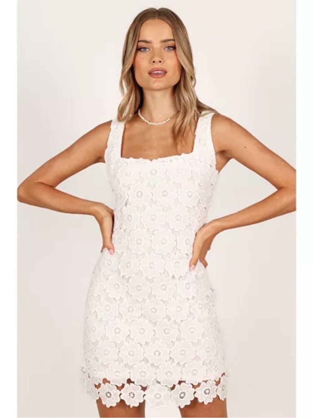 Petal & Pup White Floral Lace Sleeveless Dress